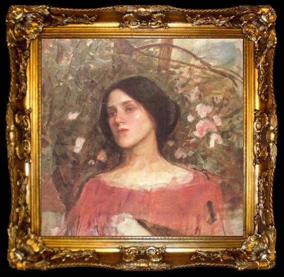 framed  John William Waterhouse The Rose Bower (mk41), ta009-2