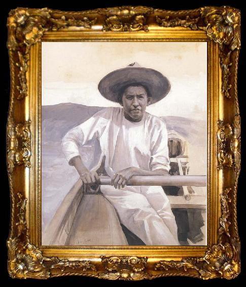 framed  Percy Gray Young Oarsman (mk42), ta009-2