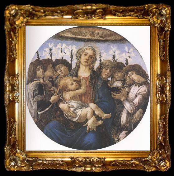 framed  Sandro Botticelli Madonna and Child with eight Angels or Raczinskj Tondo (mk36), ta009-2