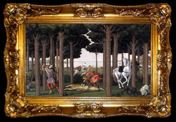 framed  Sandro Botticelli Novella di Nastagio degli onesti (mk36), ta009-2