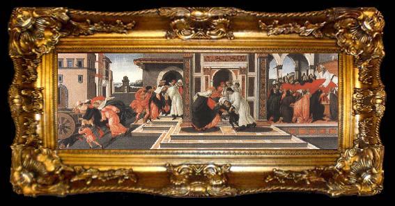 framed  Sandro Botticelli Last miracle child revived by the Deacons Eugenius and Crescentius (mk36), ta009-2