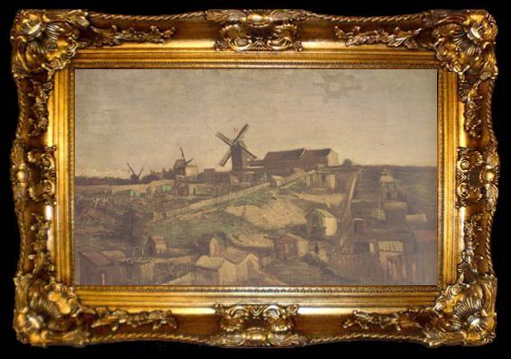 framed  Vincent Van Gogh View of Montmartre with Windmills (nn04), ta009-2