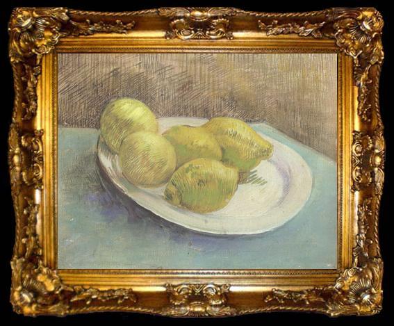 framed  Vincent Van Gogh Still life with Lemons on a Plate (nn04), ta009-2