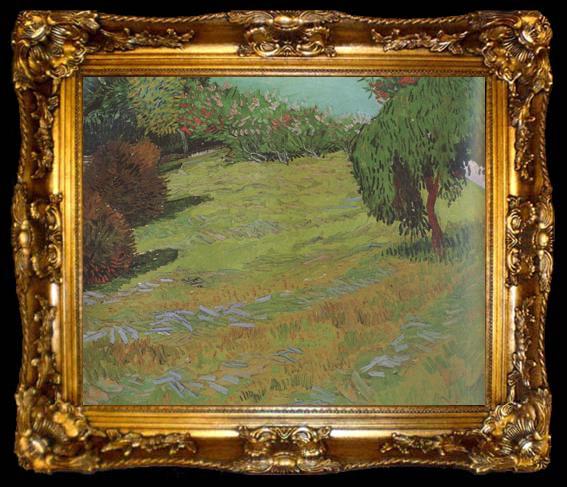 framed  Vincent Van Gogh Sunny Lawn in a Public Pack (nn04), ta009-2
