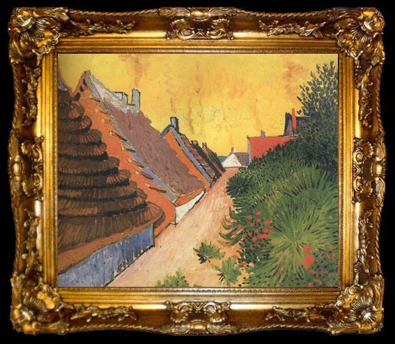 framed  Vincent Van Gogh Street in Saintes-Maries (nn04), ta009-2