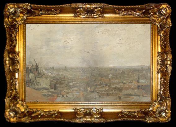 framed  Vincent Van Gogh View of Paris from Montmartre (nn04), ta009-2