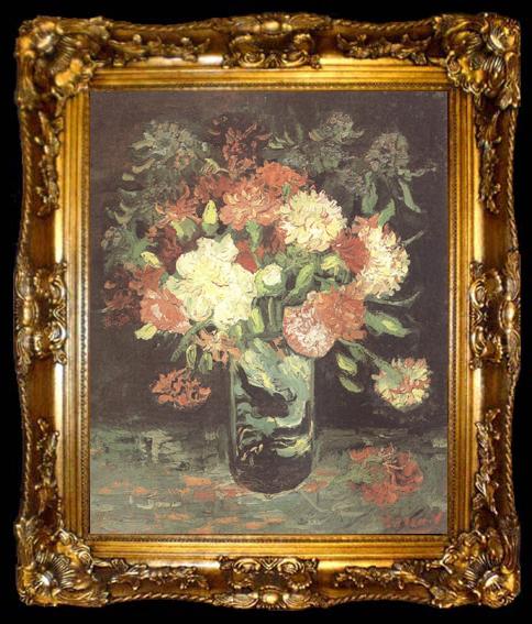 framed  Vincent Van Gogh Vase wtih Carnations (nn04), ta009-2