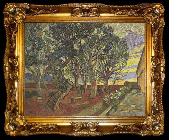 framed  Vincent Van Gogh The Garden of Saint-Paul Hospital (nn04), ta009-2