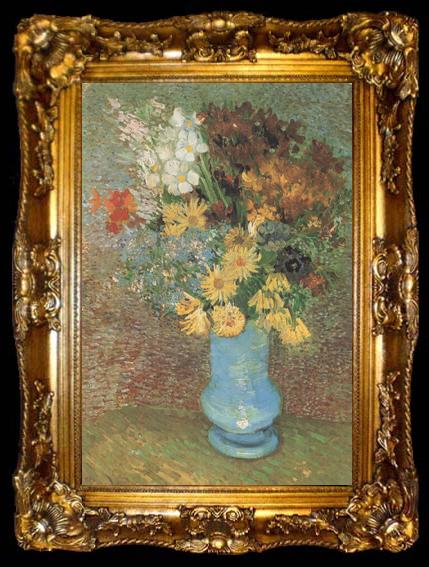 framed  Vincent Van Gogh Vase wtih Daisies and Anemones (nn04), ta009-2