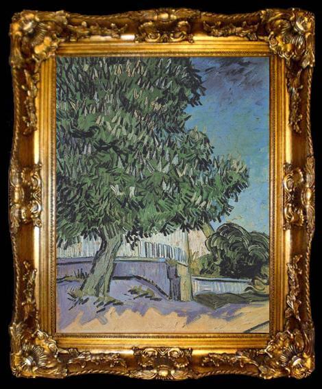 framed  Vincent Van Gogh Chestnut Tree in Blossom (nn04), ta009-2