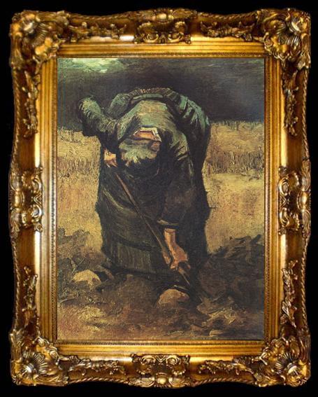 framed  Vincent Van Gogh peasant Woman Digging (nn04), ta009-2