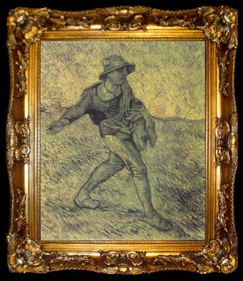 framed  Vincent Van Gogh The Sower (nn04), ta009-2