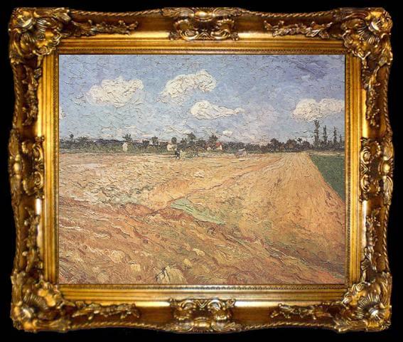 framed  Vincent Van Gogh Ploughed Field (nn04), ta009-2
