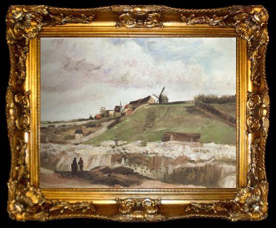 framed  Vincent Van Gogh Montmartre:Quarry,the Mills (nn04), ta009-2