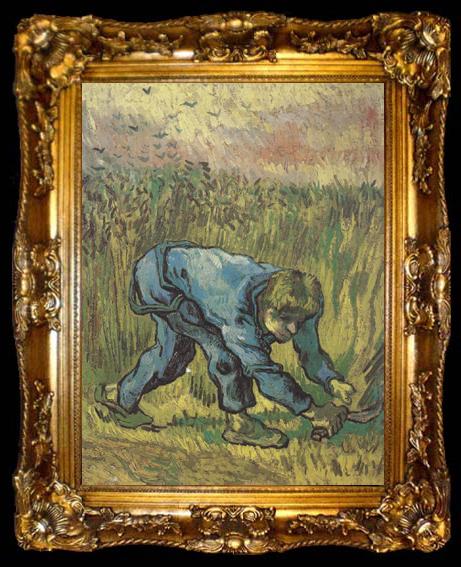 framed  Vincent Van Gogh Reaper with Sickle (nn04), ta009-2