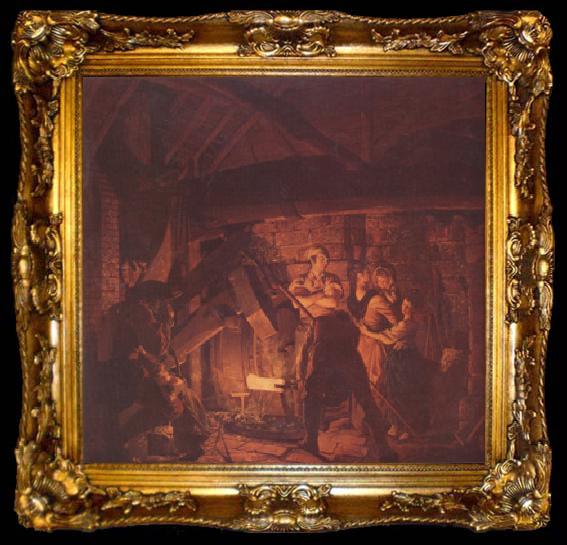 framed  WRIGHT, Joseph The Forge (nn03), ta009-2