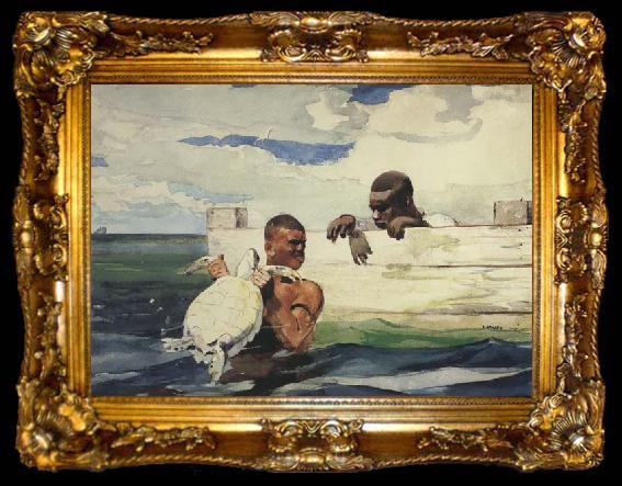 framed  Winslow Homer The Turtle Pound (mk44), ta009-2