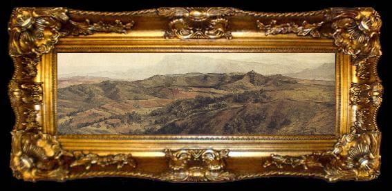 framed  george frederic watts,o.m.,r.a. An Umbriam Landscape (mk37), ta009-2