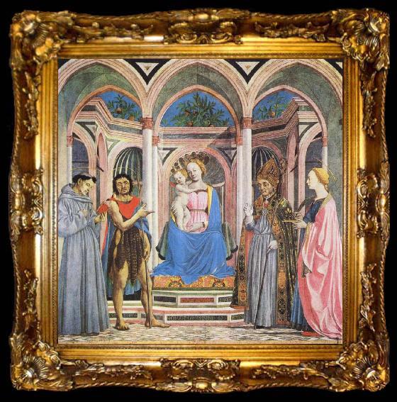 framed  DOMENICO VENEZIANO Madonna and Child with Saints, ta009-2