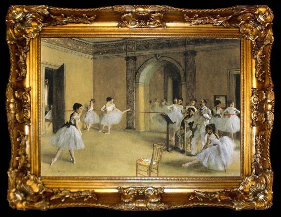 framed  Edgar Degas Dance Class at hte Opera, ta009-2