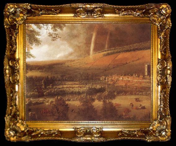 framed  Jan Siberechts Landscape with Rainbow,Henley-on-Thames, ta009-2