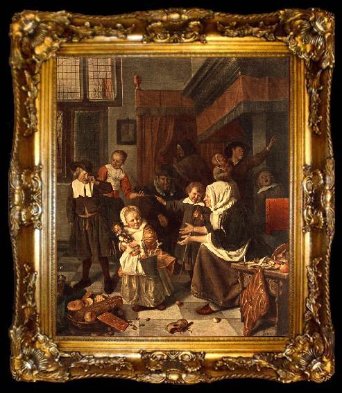 framed  Jan Steen The Feast of St. Nicholas, ta009-2