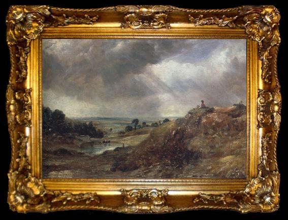 framed  John Constable Branch Hill Pond,Hampstead Heath,with a boy sitting on a bank, ta009-2