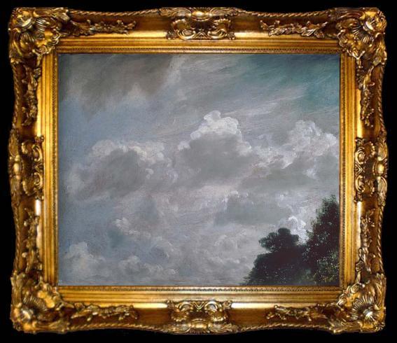 framed  John Constable Cloud study,Hampstead,trees at ringt 11September 1821, ta009-2