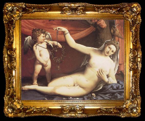 framed  Lorenzo Lotto Venus and Cupid, ta009-2