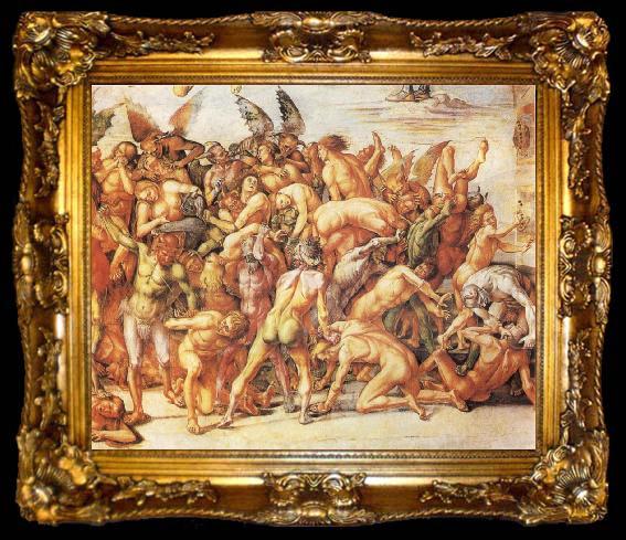 framed  Luca Signorelli The Damned Cast into Hell, ta009-2