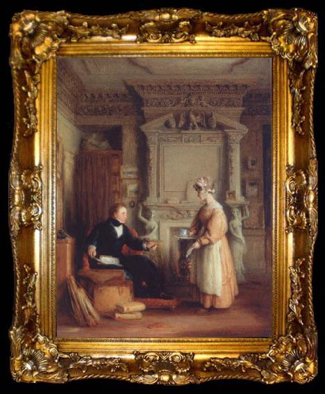framed  Mulready, William Interior with a portrait of Fohn Sheepshanks, ta009-2