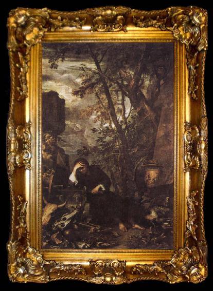framed  Salvator Rosa Democritus in Meditation, ta009-2