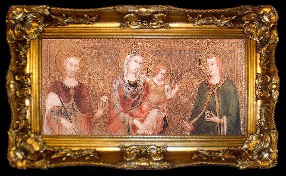 framed  Simone Martini Madonna and Child between St Stephen and St Ladislaus, ta009-2