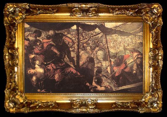 framed  Tintoretto Battle between Turks and Christians, ta009-2