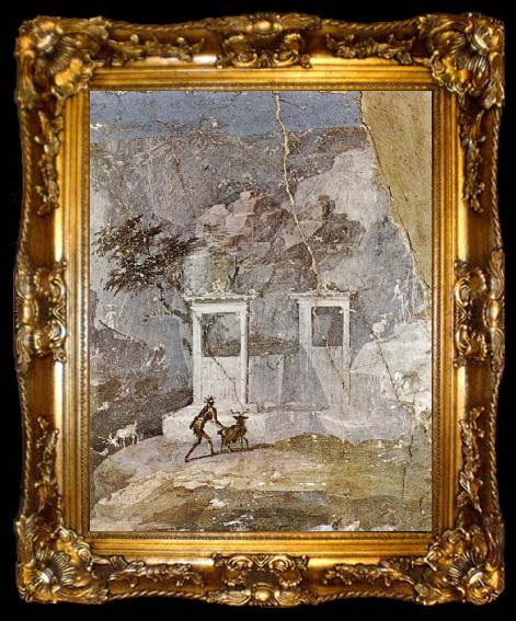 framed  unknow artist Wall painting a pastoral scene in the romantic style,from pompeii, ta009-2