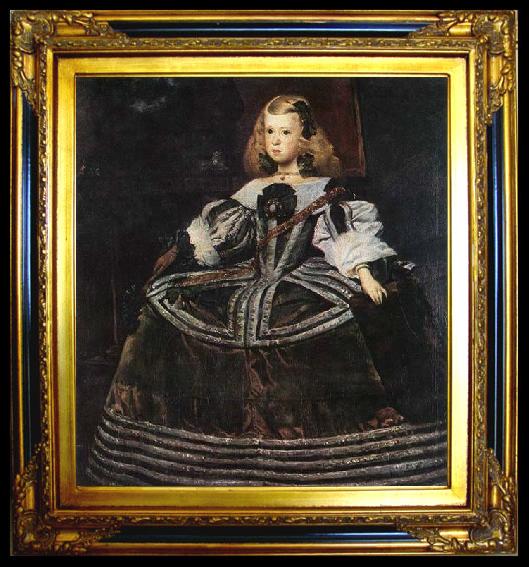 VELAZQUEZ, Diego Rodriguez de Silva y Portrait of the Infanta Margarita