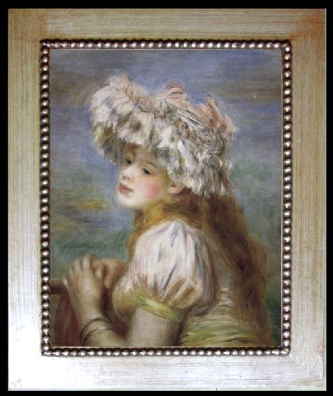 framed  Pierre Renoir Young Girl in a Lace Hat, Ta081